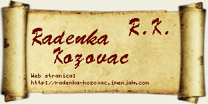 Radenka Kožovac vizit kartica
